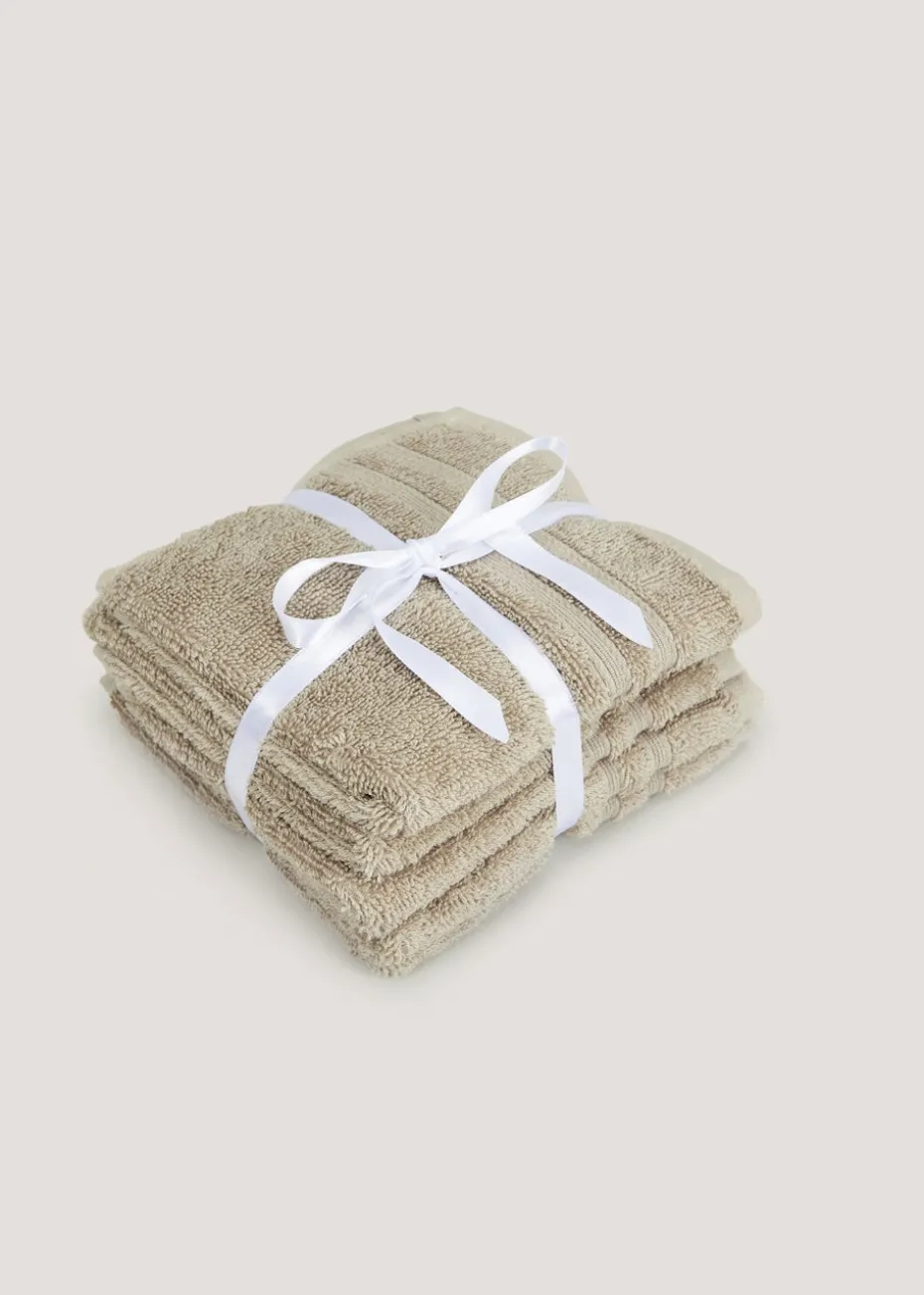 4 Pack Biscuit 100% Egyptian Cotton Face Cloths