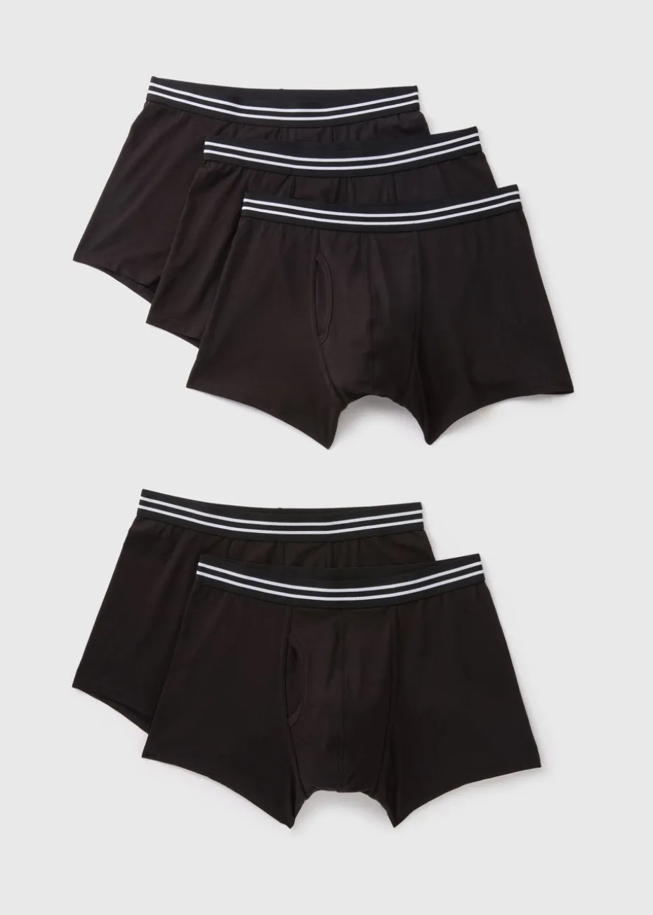 5 Pack Black Keyhole Boxers
