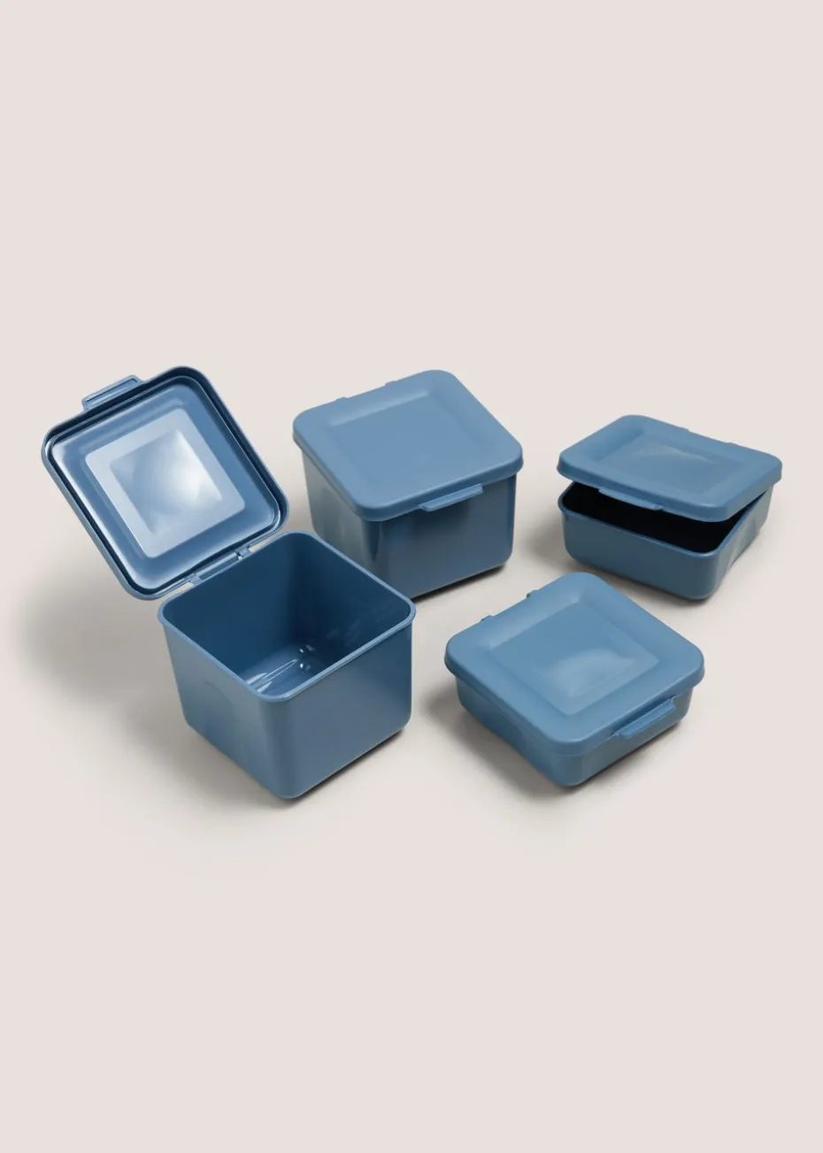 4 Pack Blue Snack Pots