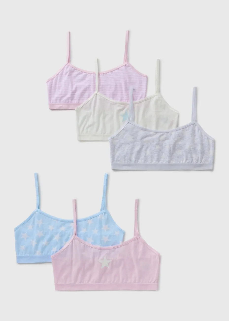 5 Pack Girls Multicolour Star Crop Top (6-13yrs)