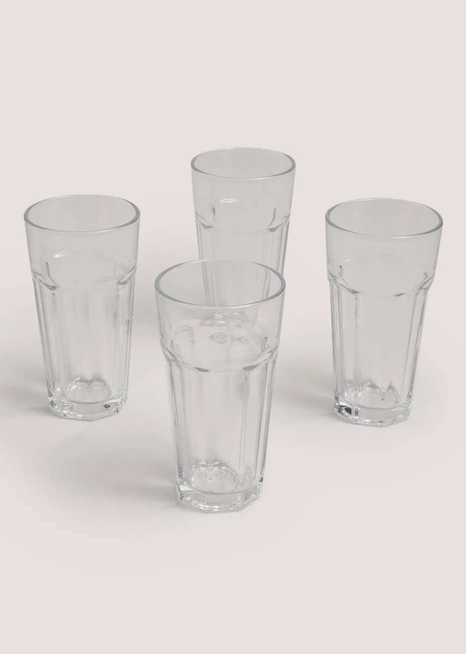 4 Pack Long Glass Tumblers