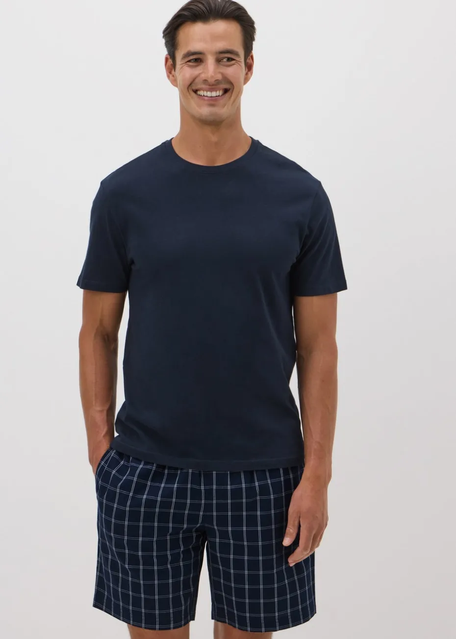 2 Pack Multi Woven Check Pyjama Shorts