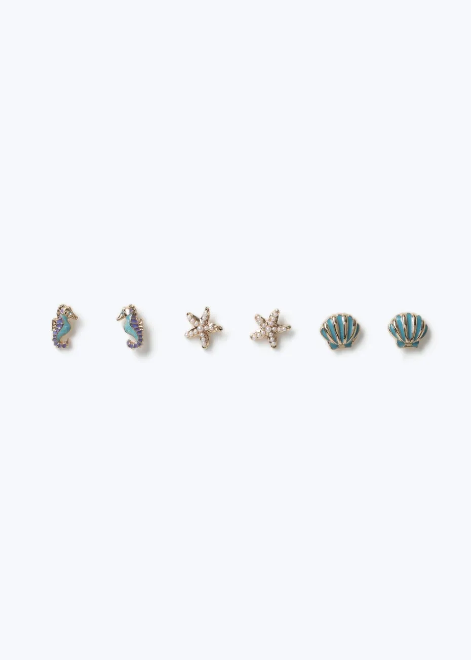 3 Pack Muse Gold Beach Earrings