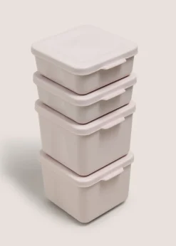 4 Pack Pink Food Containers