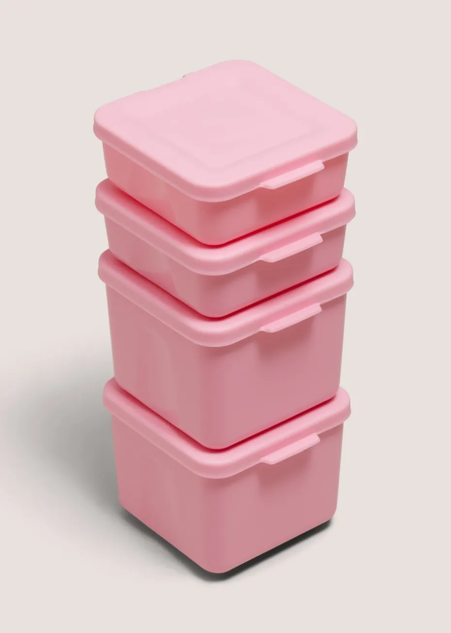 4 Pack Pink Snack Pots