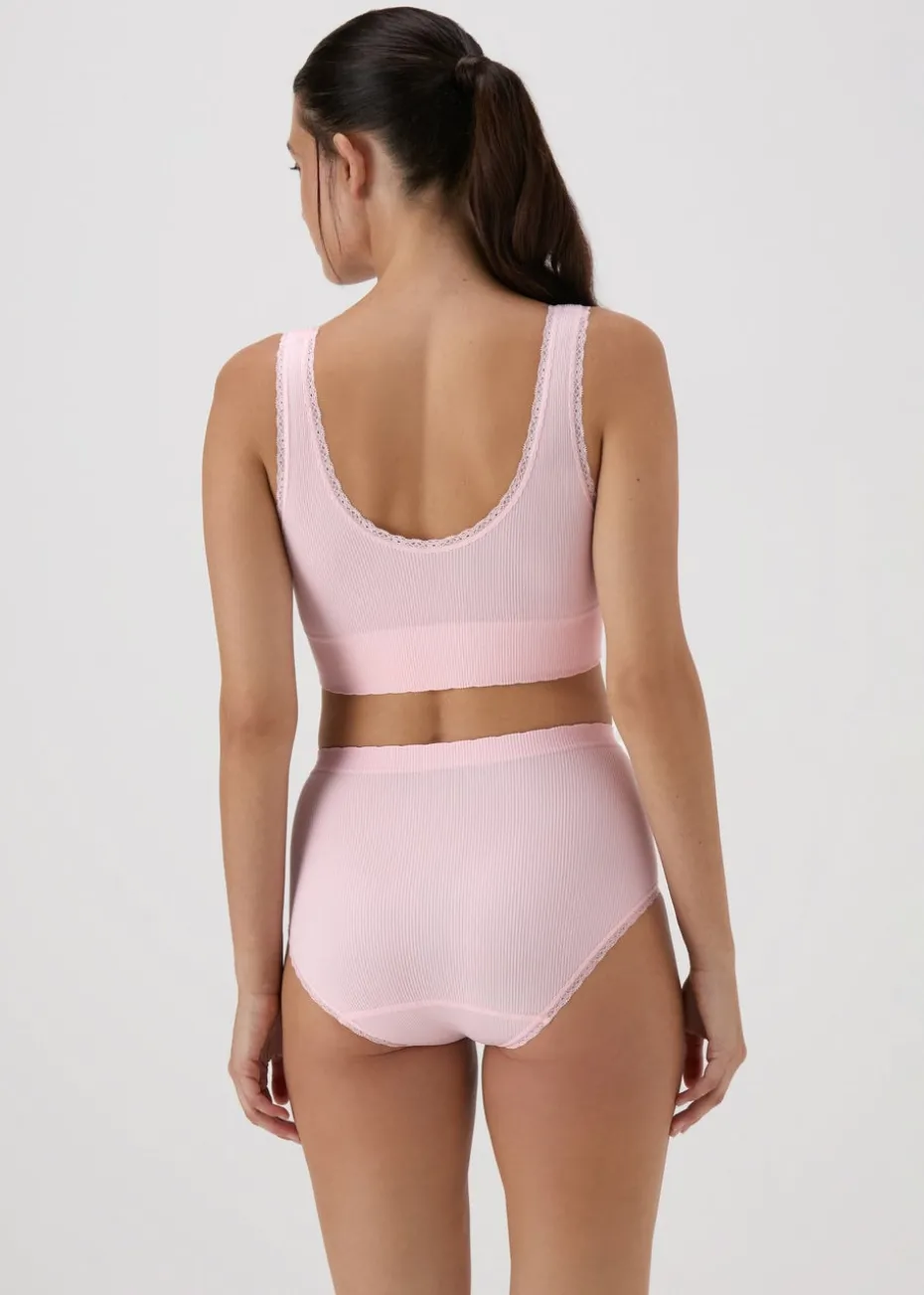 2 Pack Seamless Navy & Pink Crop Top Bras