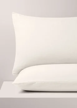 2 Pack White Cotton Housewife Pillowcases