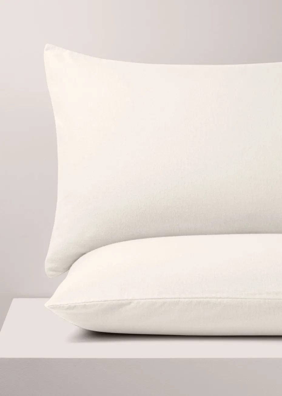 2 Pack White Cotton Housewife Pillowcases