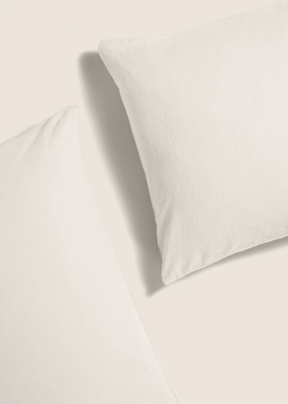 2 Pack White Cotton Housewife Pillowcases