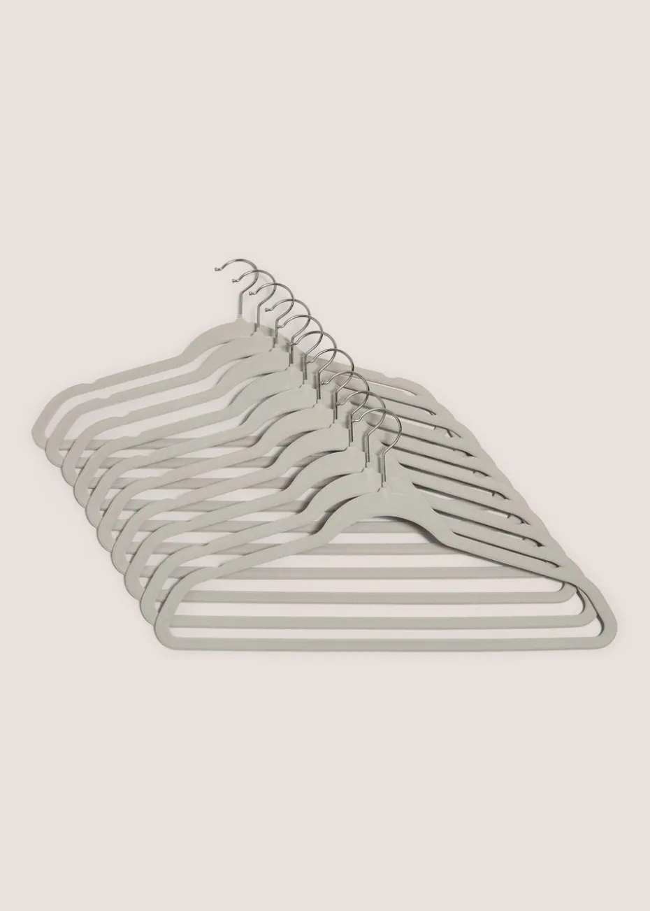 30 Piece Grey Flocked Clothes Hangers