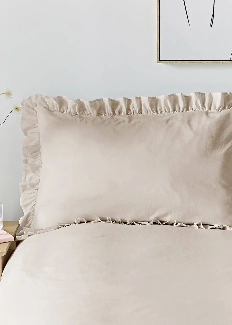 Appletree Loft Cassia Frill Natural Duvet Cover Set