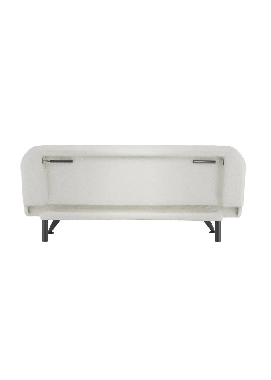 Aura Napoleonville Ivory Boucle/Matte Black Sofa Bed