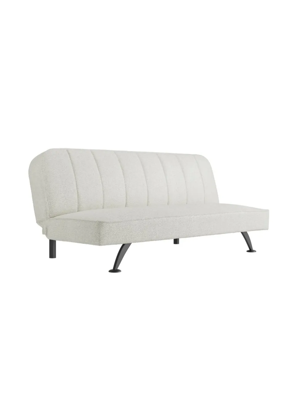 Aura Napoleonville Ivory Boucle/Matte Black Sofa Bed