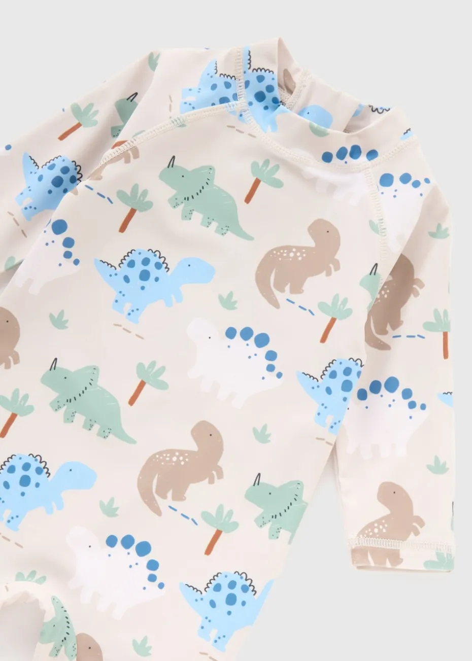 Baby Beige Dino Surf Suit (Newborn-23mths)