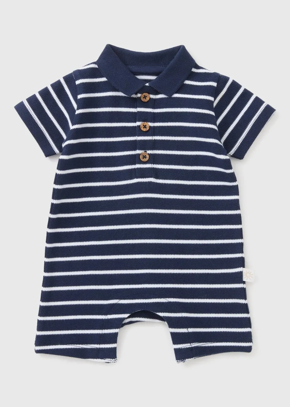 Baby Blue Stripe Romper (Newborn-23mths)