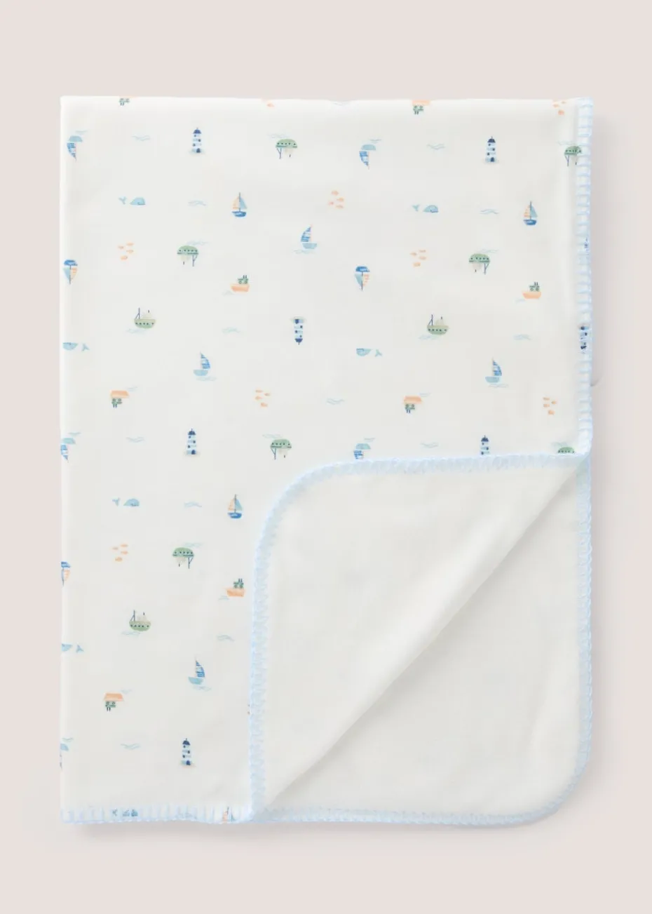 Baby White Boat Blanket