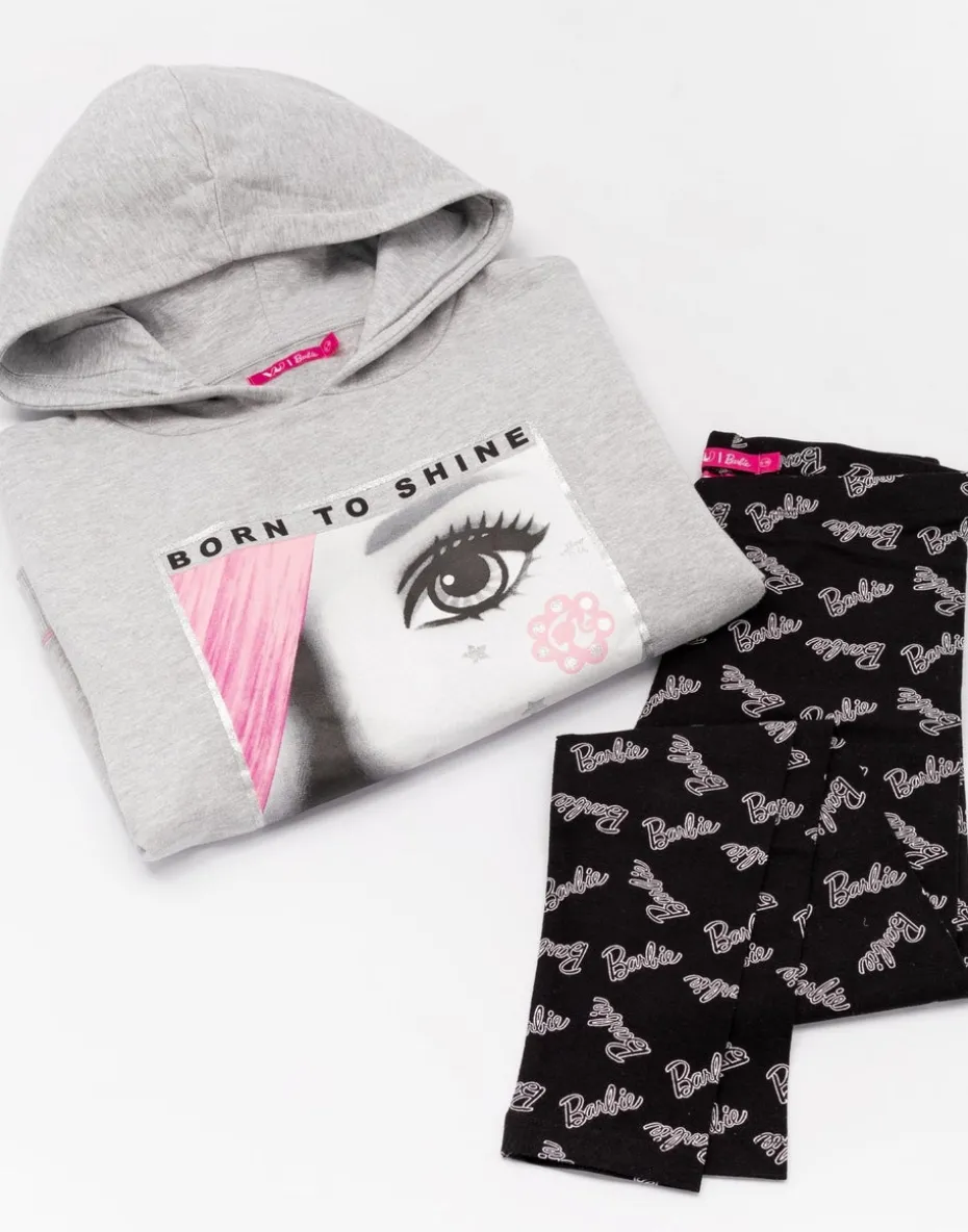 Barbie Girls Grey Hoodie and Legging Set (3-12 Years)