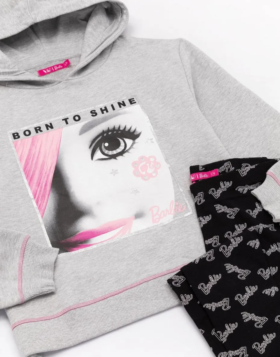 Barbie Girls Grey Hoodie and Legging Set (3-12 Years)