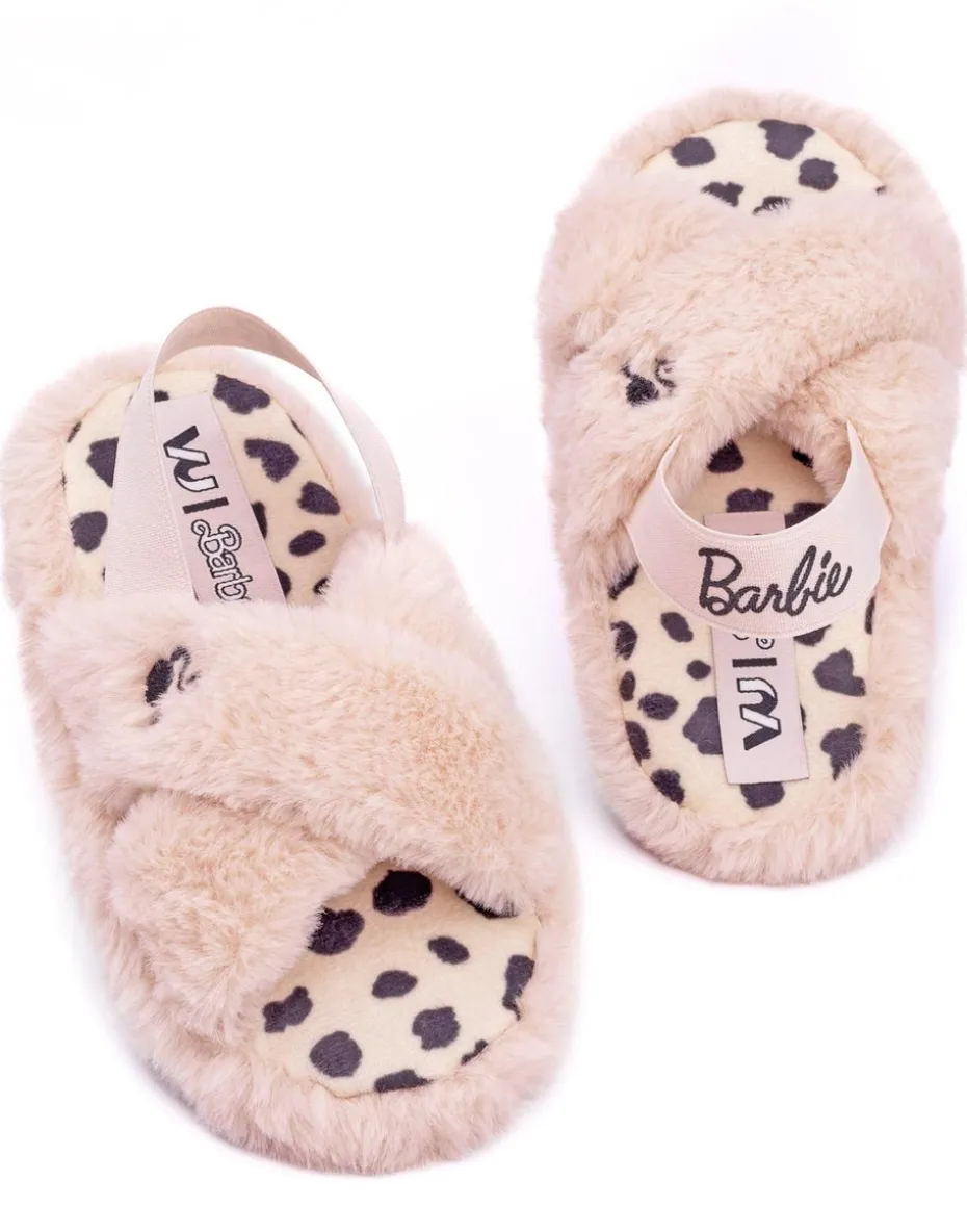 Barbie Girls Pink Barbie Logo Slider Slippers (7 Younger - 2 Older)