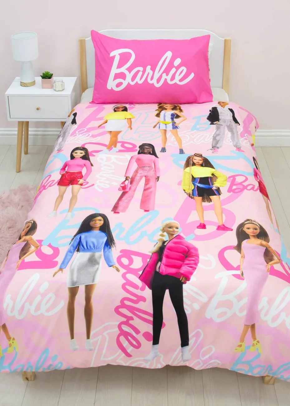 Barbie Pink Unboxed Brushed Microfibre Duvet Cover Set