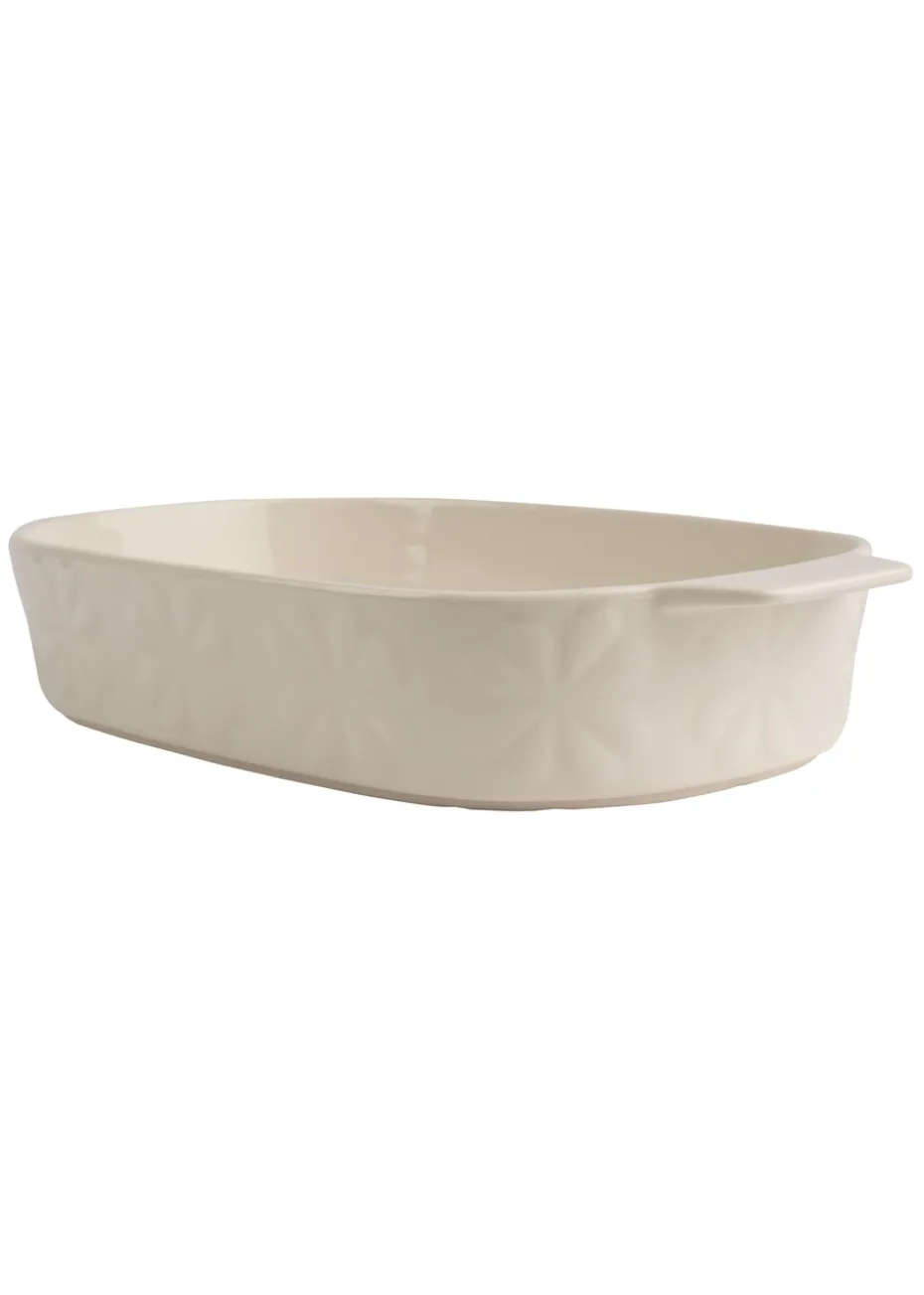 Beau & Elliot Ivory Carnaby Large Porcelain Embossed Oven Dish