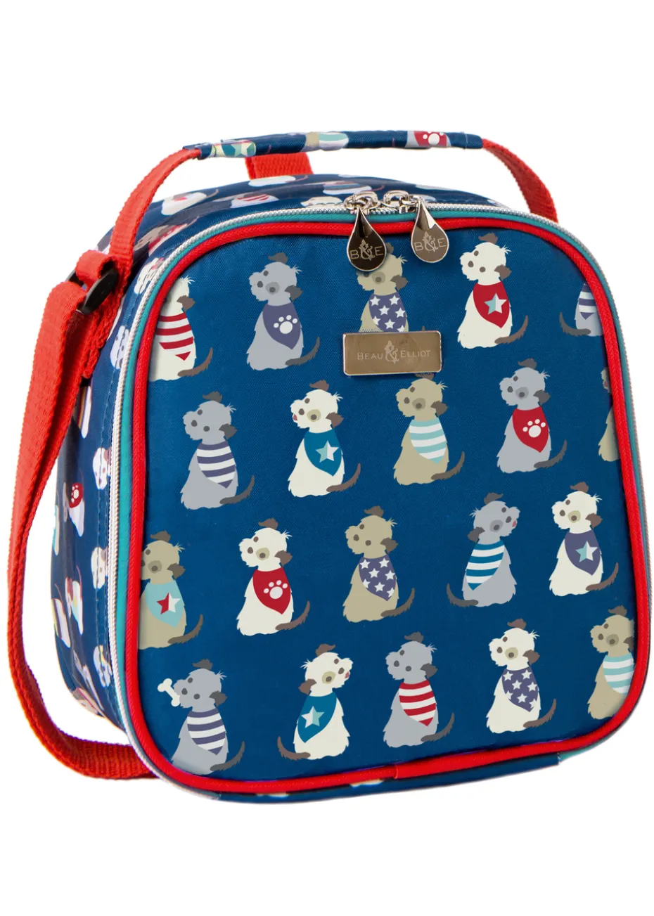 Beau & Elliot Navy Scruffy Pup Kids Lunch Bag