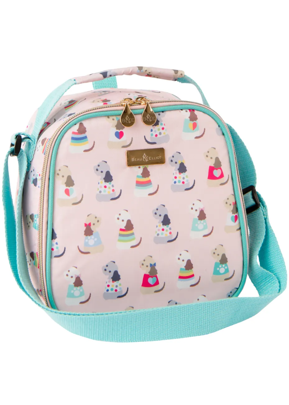 Beau & Elliot Pink Puppy Love Kids Lunch Bag & Bottle