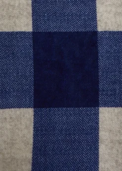 Bedlam Cosy Theo Check Blue Plush Duvet Cover Set