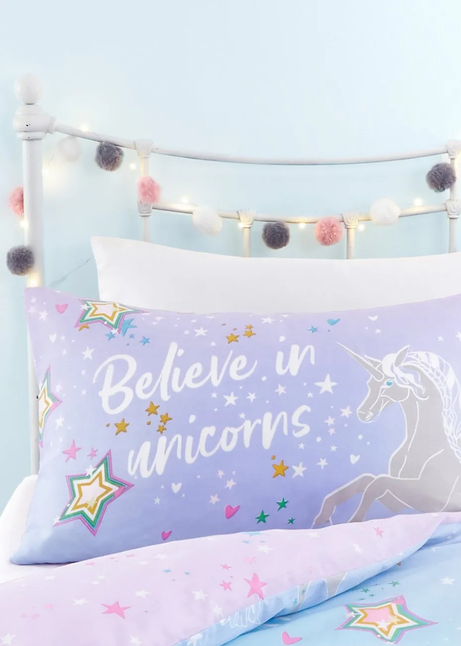 Bedlam Ombre Unicorn Glow in the Dark Lilac Duvet Cover Set