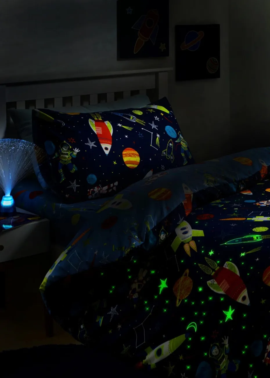 Bedlam Supersonic Glow in the Dark Blue Duvet Cover Set