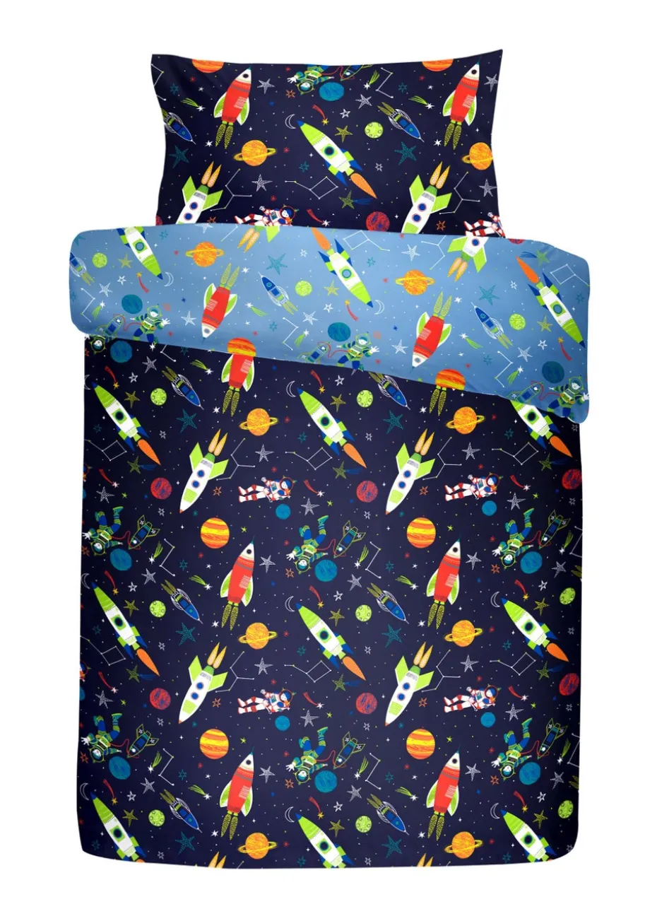 Bedlam Supersonic Glow in the Dark Blue Duvet Cover Set