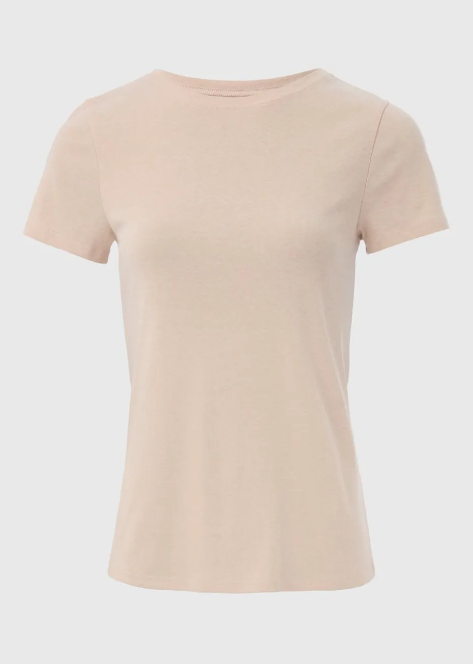 Beige Fitted T-Shirt