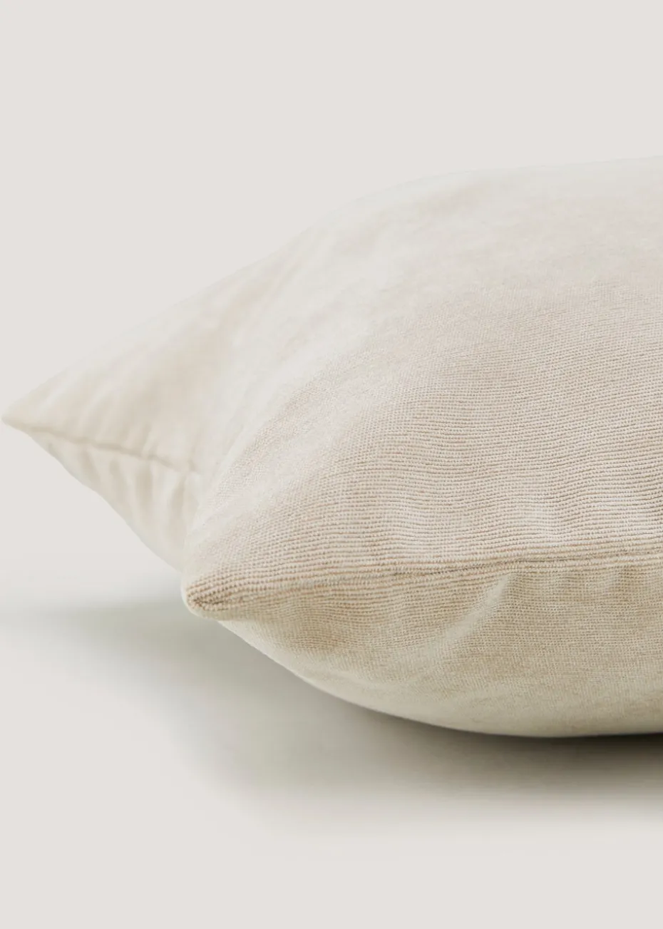 Beige Large Soft Velour Cushion
