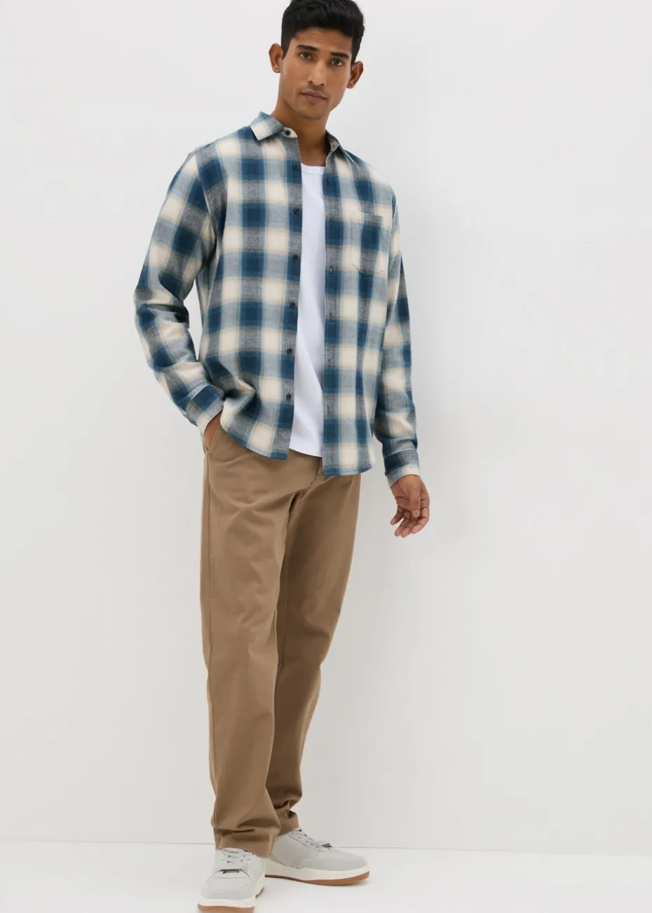Beige Straight Fit Chinos