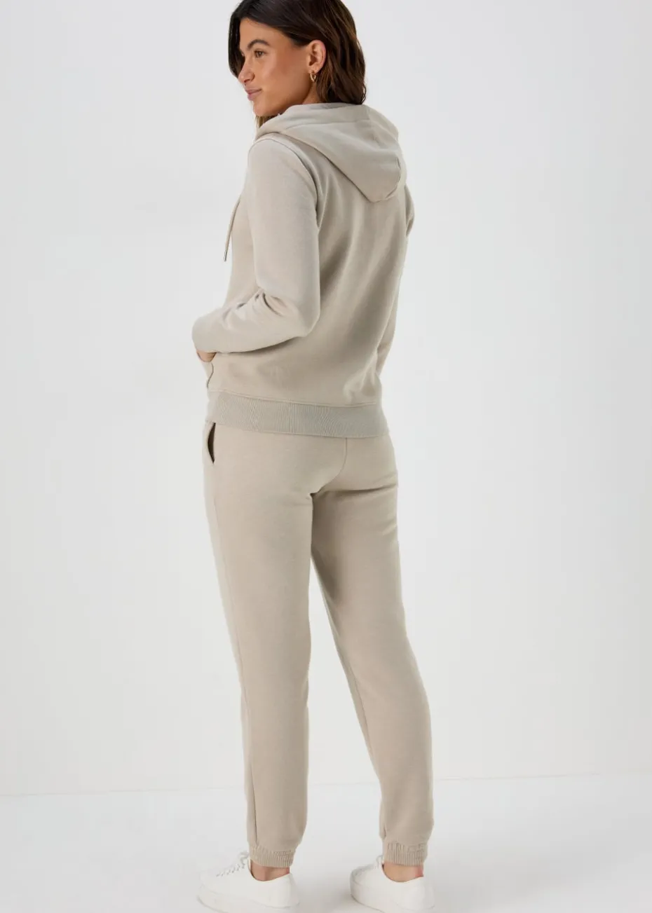 Beige Tapered Jogging Bottoms