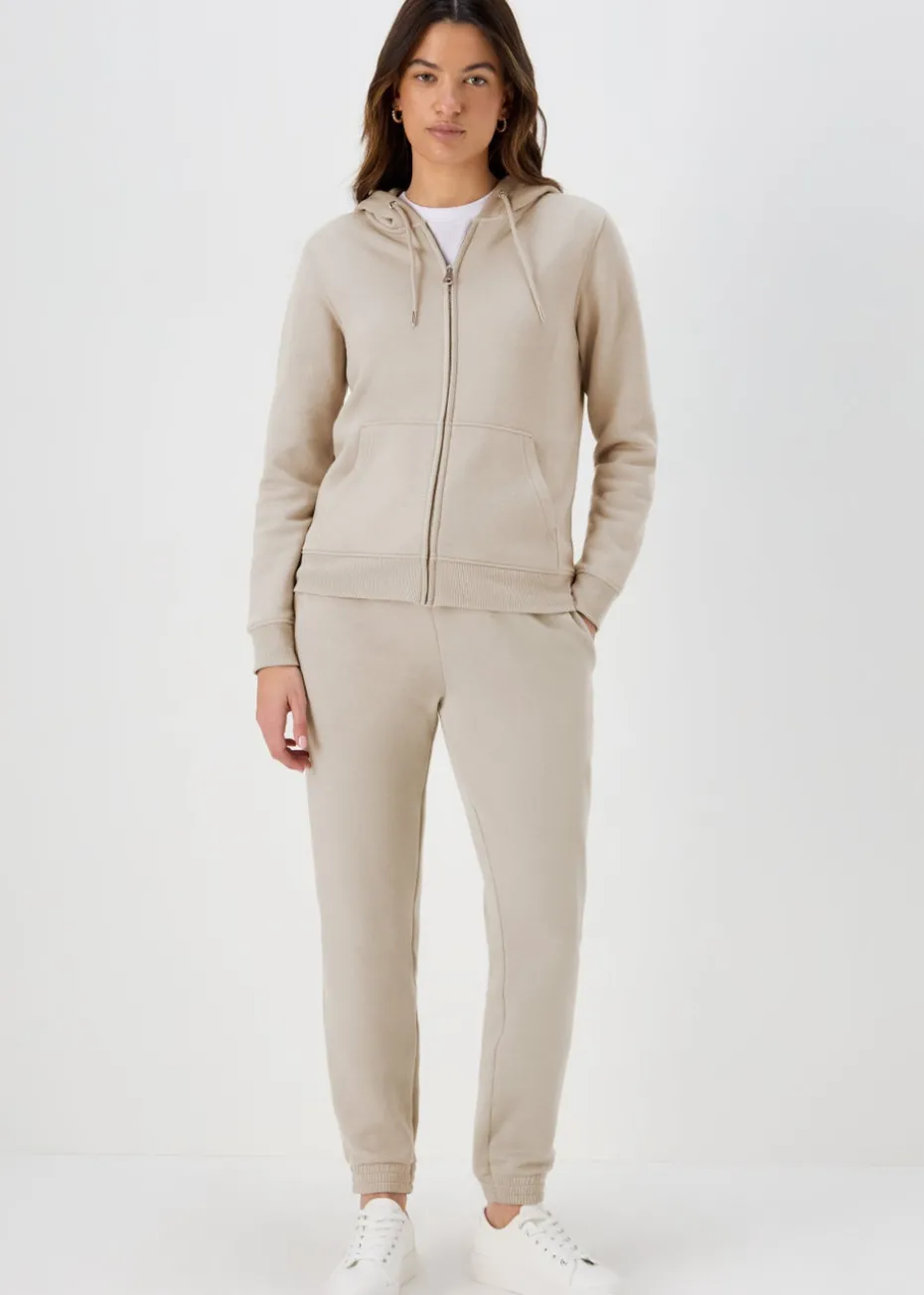 Beige Tapered Jogging Bottoms
