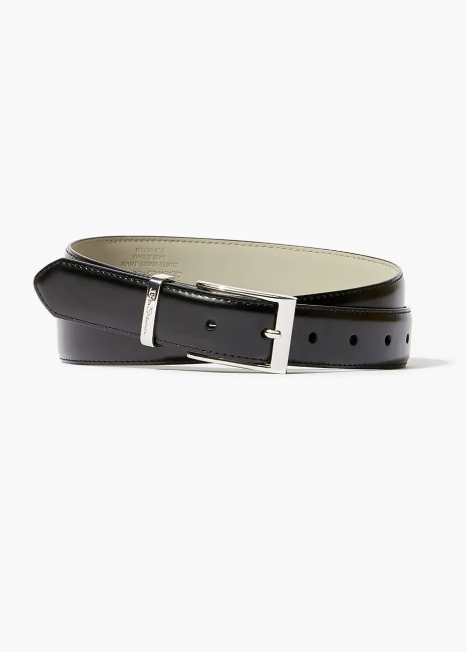 Ben Sherman Black Real Leather Belt