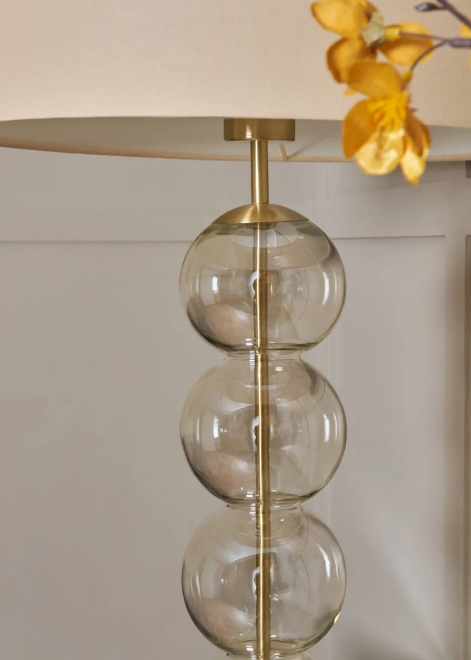 BHS Antique Brass Metro Ball Stacked Table Lamp Champagne (71cm x 40cm)