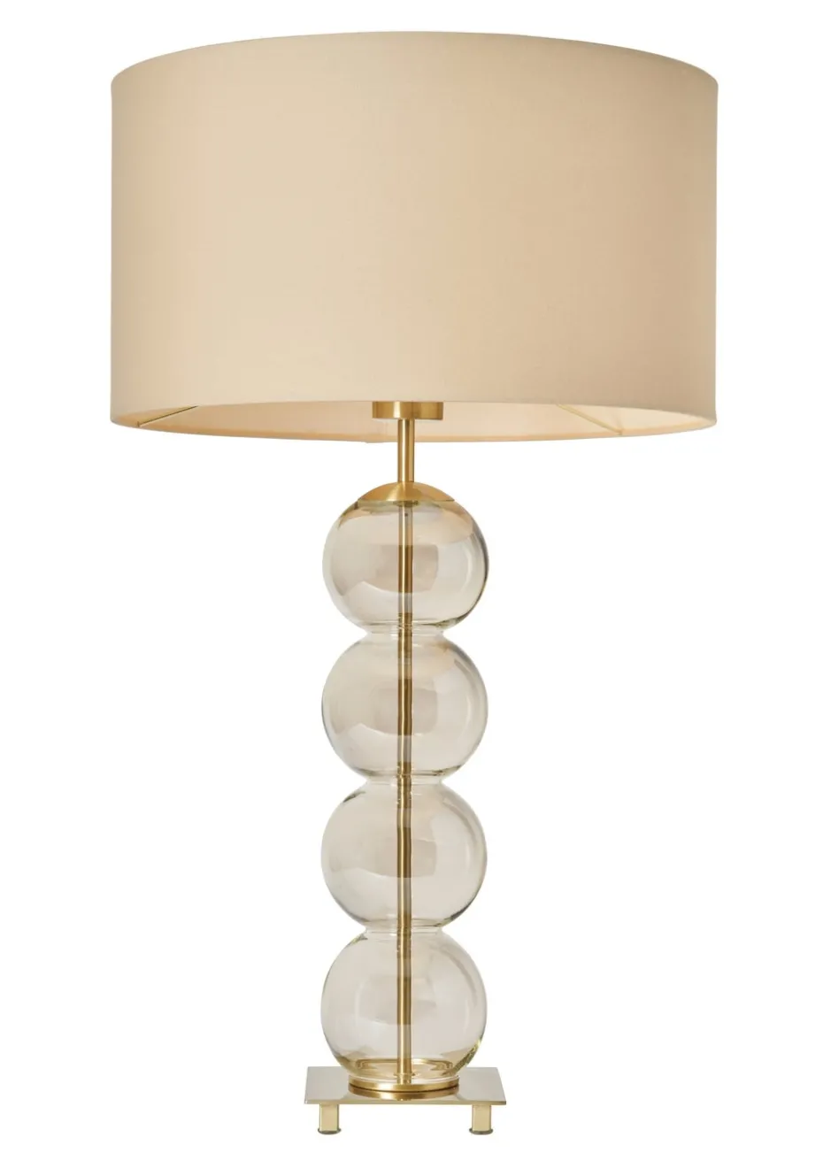 BHS Antique Brass Metro Ball Stacked Table Lamp Champagne (71cm x 40cm)