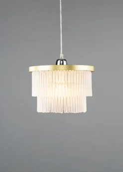BHS Aubrey Frosted Easyfit Ceiling Light Brass (19cm x 25cm)