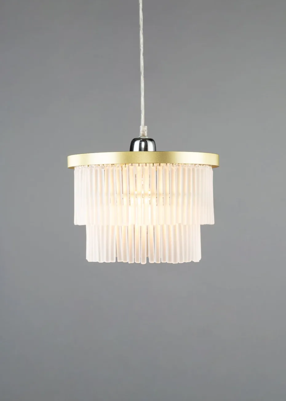 BHS Aubrey Frosted Easyfit Ceiling Light Brass (19cm x 25cm)