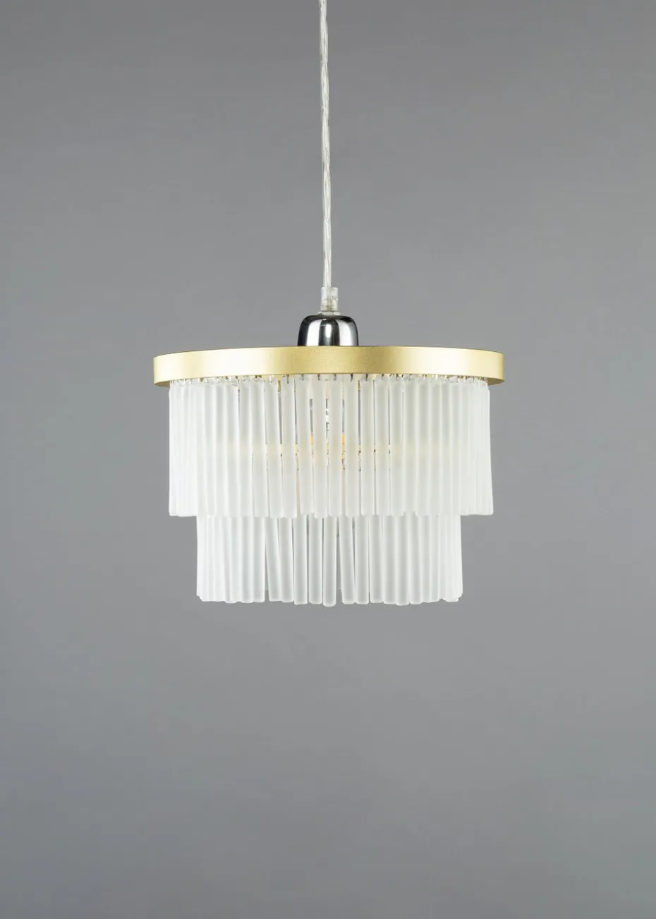 BHS Aubrey Frosted Easyfit Ceiling Light Brass (19cm x 25cm)