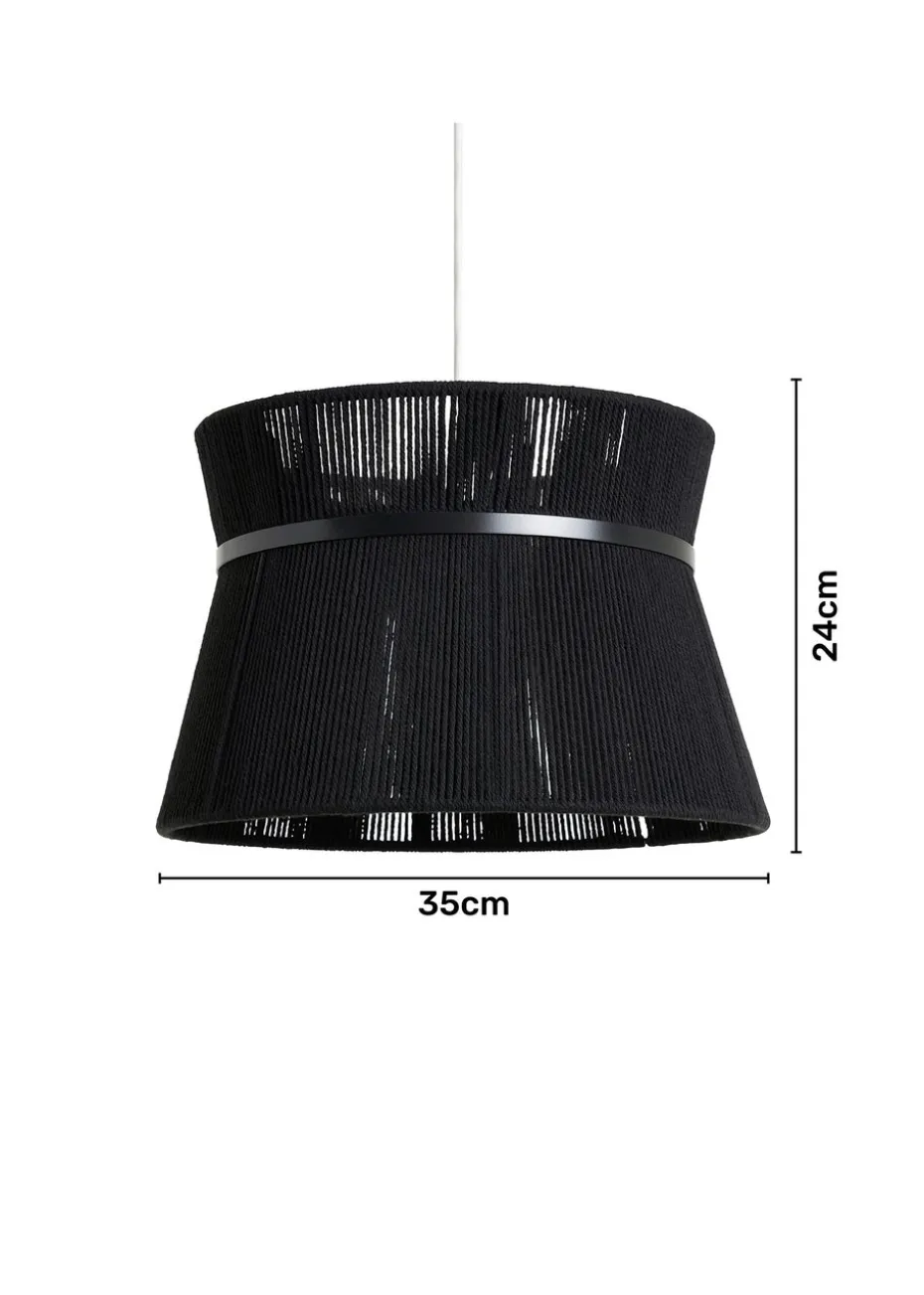 BHS Bahia String Bound Double Easyfit Black (24cm x 35cm)