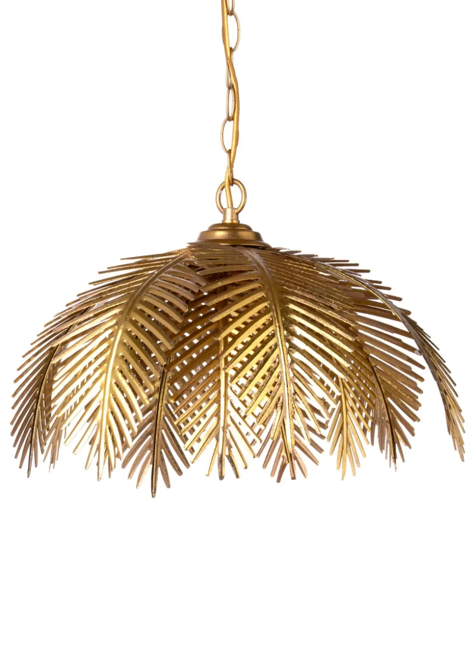 BHS Brookby Palm Ceiling Light Brass (Adjustable 34-129cm x 40cm)