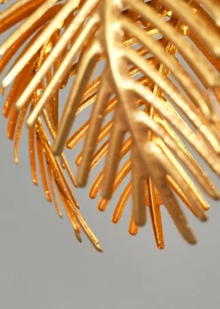 BHS Brookby Palm Flush Ceiling Light Brass (21cm x 30cm)