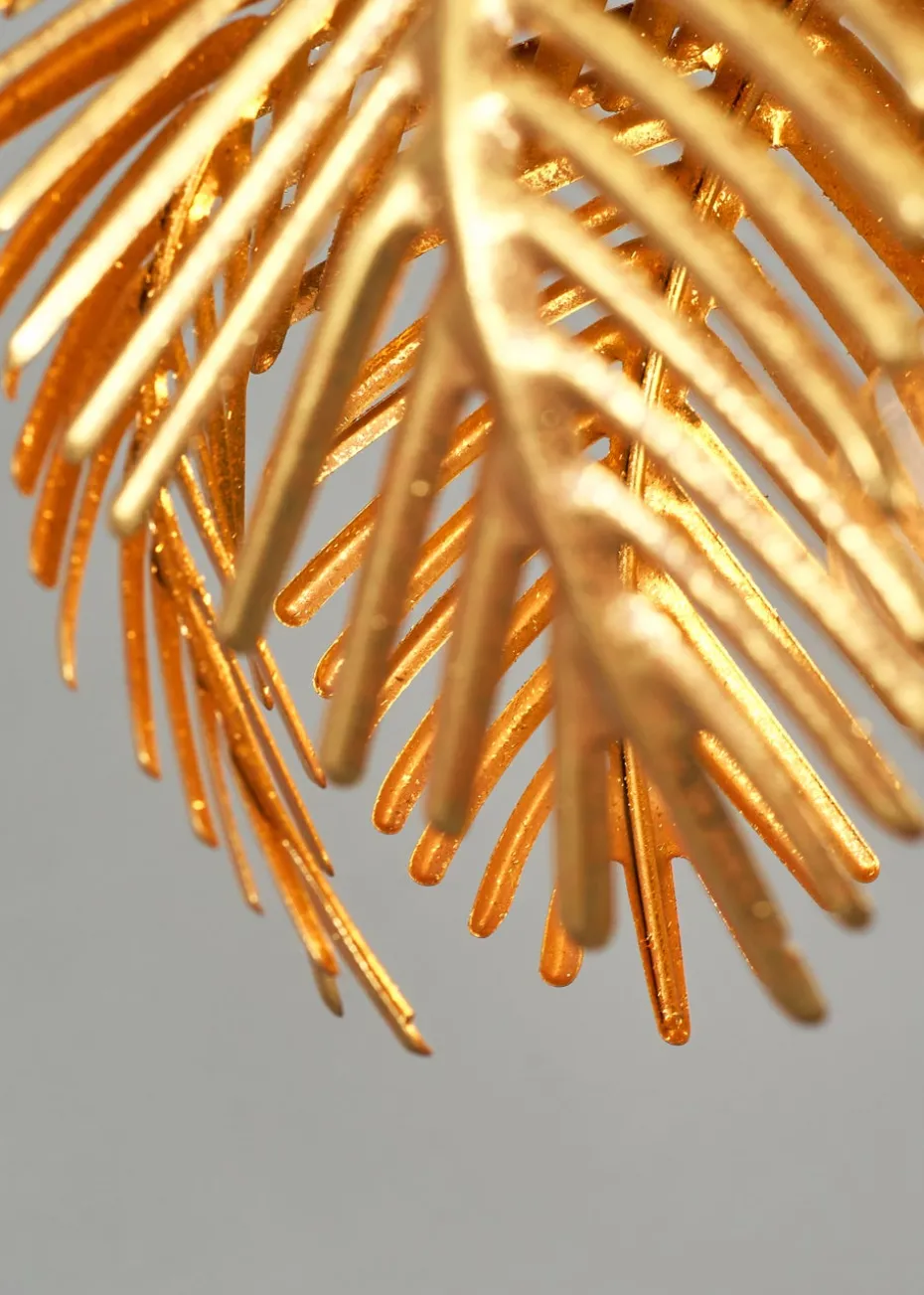 BHS Brookby Palm Flush Ceiling Light Brass (21cm x 30cm)