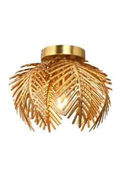 BHS Brookby Palm Flush Ceiling Light Brass (21cm x 30cm)