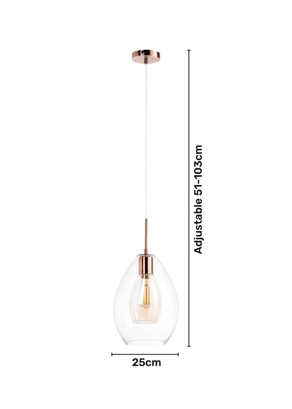 BHS Carmella Pendant Copper (Adjustable 51-103cm x 25cm)