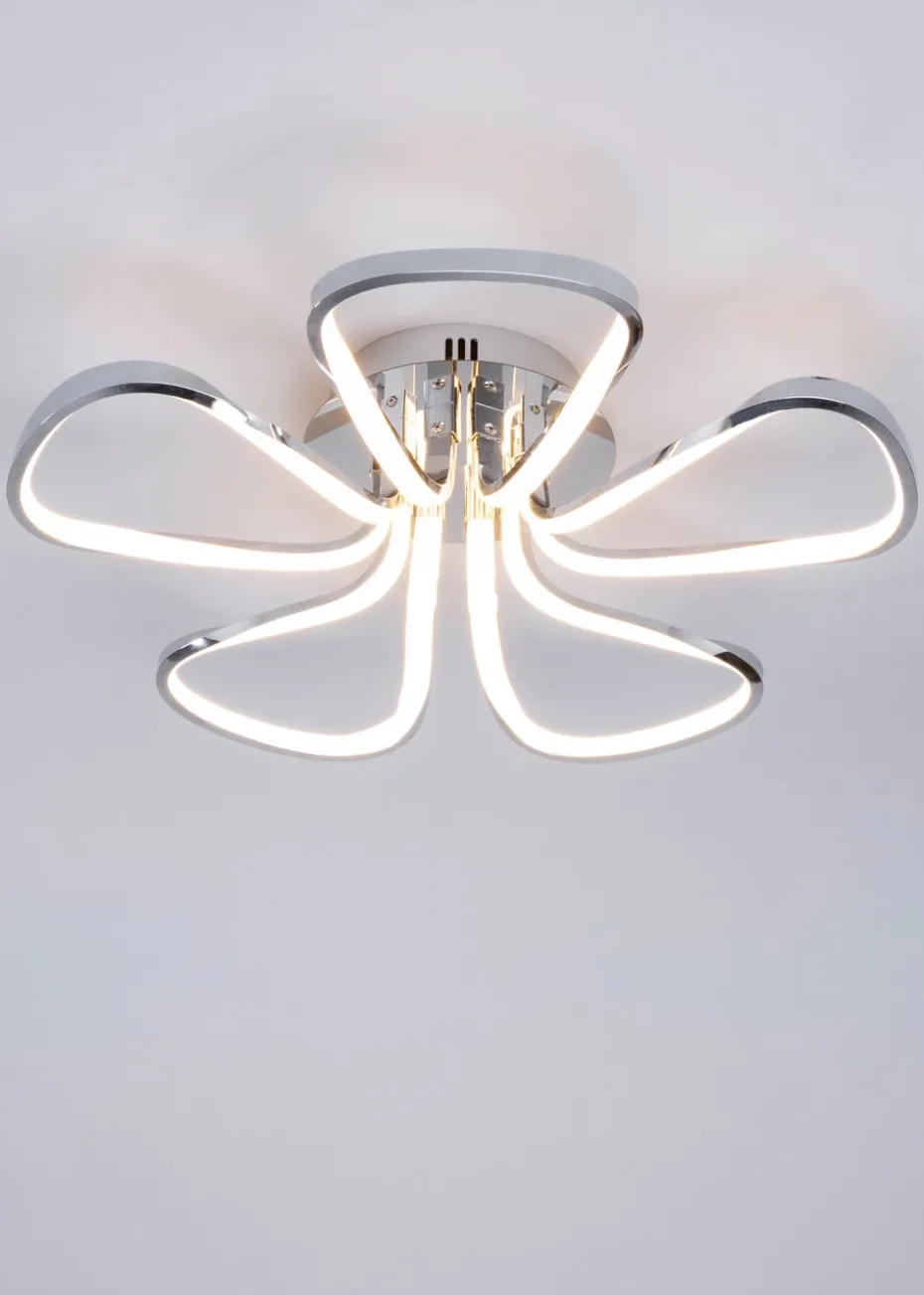 BHS Chrome Alvar 5 Petals LED Flush Light