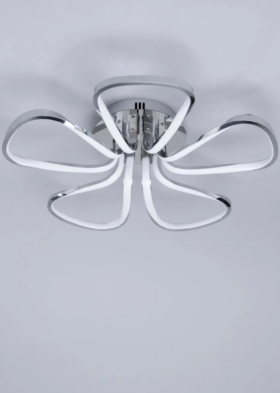 BHS Chrome Alvar 5 Petals LED Flush Light
